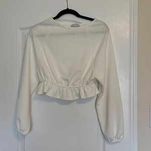 NWOT cream peplum crop top! Purchased for my bachelorette and never wore it!